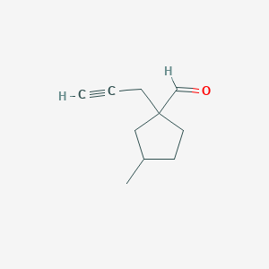 3-Methyl-1-(prop-2-yn-1-yl)cyclopentane-1-carbaldehyde