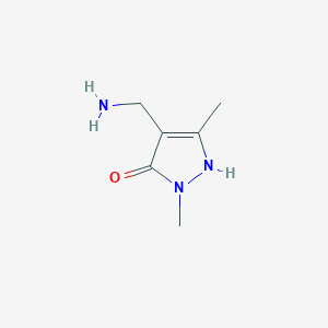 molecular formula C6H11N3O B13297240 4-(aminomethyl)-1,3-dimethyl-1H-pyrazol-5-ol 