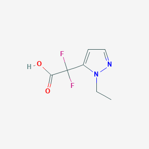 molecular formula C7H8F2N2O2 B13297262 2-(1-ethyl-1H-pyrazol-5-yl)-2,2-difluoroacetic acid 