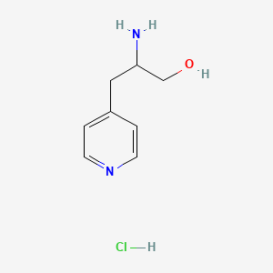 molecular formula C8H13ClN2O B13297306 2-Amino-3-(pyridin-4-yl)propan-1-ol hydrochloride 