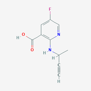 molecular formula C10H9FN2O2 B13297324 2-[(But-3-yn-2-yl)amino]-5-fluoropyridine-3-carboxylic acid 