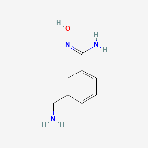 molecular formula C8H11N3O B13297337 3-(Aminomethyl)-N'-hydroxybenzene-1-carboximidamide 