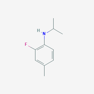 molecular formula C10H14FN B13297372 2-fluoro-4-methyl-N-(propan-2-yl)aniline 