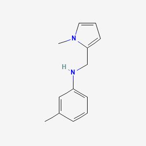 molecular formula C13H16N2 B13297394 3-Methyl-N-[(1-methyl-1H-pyrrol-2-yl)methyl]aniline 