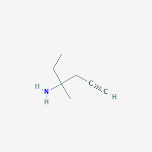 molecular formula C7H13N B13297400 3-Methylhex-5-yn-3-amine 