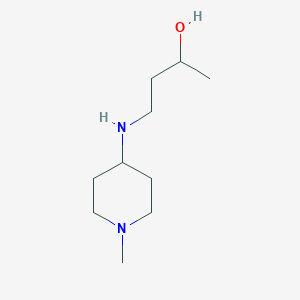 molecular formula C10H22N2O B13297497 4-[(1-Methylpiperidin-4-yl)amino]butan-2-ol 