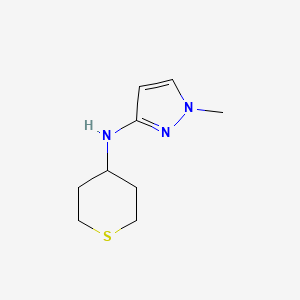 molecular formula C9H15N3S B13297511 1-methyl-N-(thian-4-yl)-1H-pyrazol-3-amine 