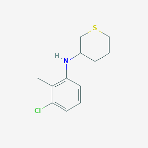 molecular formula C12H16ClNS B13297526 N-(3-chloro-2-methylphenyl)thian-3-amine 