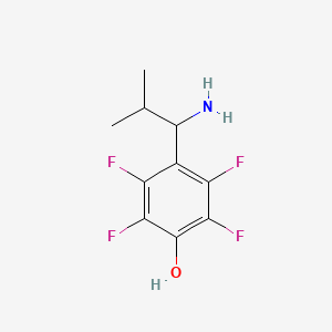 molecular formula C10H11F4NO B13297575 4-(1-Amino-2-methylpropyl)-2,3,5,6-tetrafluorophenol 