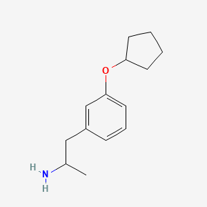 molecular formula C14H21NO B13297596 1-[3-(Cyclopentyloxy)phenyl]propan-2-amine 