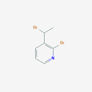 molecular formula C7H7Br2N B13297608 2-Bromo-3-(1-bromoethyl)pyridine 