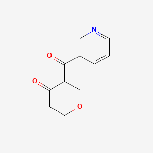 molecular formula C11H11NO3 B13297631 3-(Pyridine-3-carbonyl)oxan-4-one 