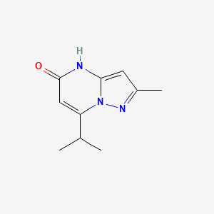 molecular formula C10H13N3O B13297658 2-methyl-7-(propan-2-yl)-4H,5H-pyrazolo[1,5-a]pyrimidin-5-one 