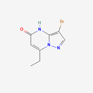 molecular formula C8H8BrN3O B13297713 3-Bromo-7-ethyl-4H,5H-pyrazolo[1,5-a]pyrimidin-5-one 