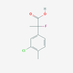 molecular formula C10H10ClFO2 B13297757 2-(3-Chloro-4-methylphenyl)-2-fluoropropanoic acid 