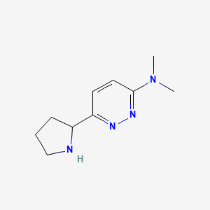 molecular formula C10H16N4 B13297815 N,N-Dimethyl-6-(pyrrolidin-2-yl)pyridazin-3-amine 