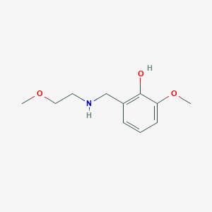 molecular formula C11H17NO3 B13297830 2-Methoxy-6-{[(2-methoxyethyl)amino]methyl}phenol 