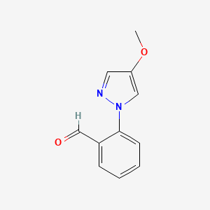 molecular formula C11H10N2O2 B13297848 2-(4-Methoxy-1H-pyrazol-1-yl)benzaldehyde 