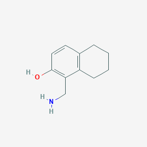 molecular formula C11H15NO B13297880 1-(Aminomethyl)-5,6,7,8-tetrahydronaphthalen-2-ol 