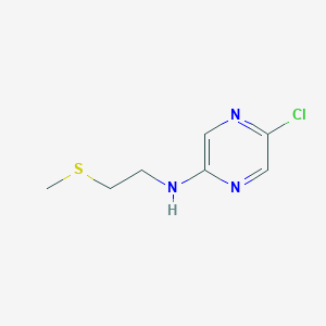 molecular formula C7H10ClN3S B13297999 5-Chloro-N-[2-(methylsulfanyl)ethyl]pyrazin-2-amine 