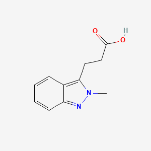 molecular formula C11H12N2O2 B13298063 3-(2-Methyl-2H-indazol-3-yl)propanoic acid 