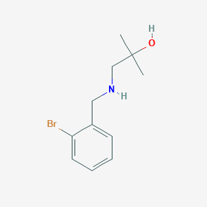 molecular formula C11H16BrNO B13298146 1-{[(2-Bromophenyl)methyl]amino}-2-methylpropan-2-ol 