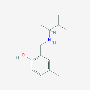 molecular formula C13H21NO B13298151 4-Methyl-2-{[(3-methylbutan-2-yl)amino]methyl}phenol 