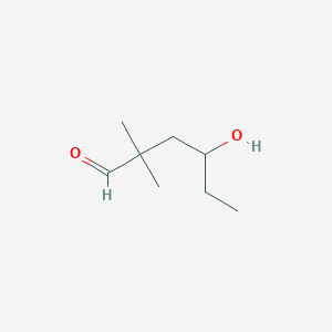 molecular formula C8H16O2 B13298217 4-Hydroxy-2,2-dimethylhexanal 