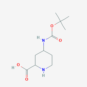 molecular formula C11H20N2O4 B13298224 4-(Tert-butoxycarbonylamino)piperidine-2-carboxylic acid 