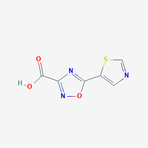 molecular formula C6H3N3O3S B13298237 5-(1,3-Thiazol-5-yl)-1,2,4-oxadiazole-3-carboxylic acid 