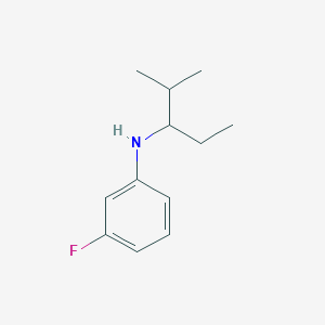 molecular formula C12H18FN B13298257 3-fluoro-N-(2-methylpentan-3-yl)aniline 