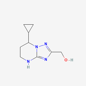 molecular formula C9H14N4O B13298258 {7-cyclopropyl-4H,5H,6H,7H-[1,2,4]triazolo[1,5-a]pyrimidin-2-yl}methanol 