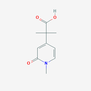 molecular formula C10H13NO3 B13298288 2-Methyl-2-(1-methyl-2-oxo-1,2-dihydropyridin-4-yl)propanoic acid 