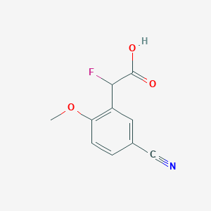 molecular formula C10H8FNO3 B13298289 2-(5-Cyano-2-methoxyphenyl)-2-fluoroacetic acid 