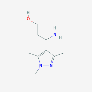 3-amino-3-(trimethyl-1H-pyrazol-4-yl)propan-1-ol