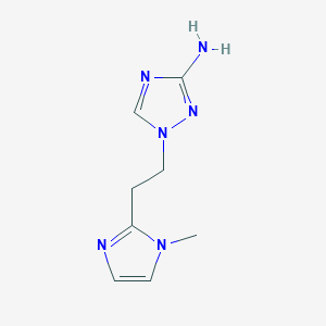 molecular formula C8H12N6 B13298336 1-[2-(1-Methyl-1H-imidazol-2-yl)ethyl]-1H-1,2,4-triazol-3-amine 