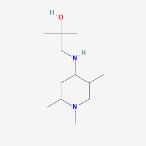 molecular formula C12H26N2O B13298388 2-Methyl-1-[(1,2,5-trimethylpiperidin-4-yl)amino]propan-2-ol 