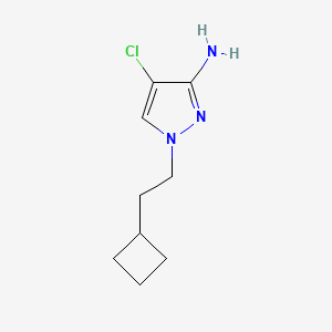 molecular formula C9H14ClN3 B13298420 4-Chloro-1-(2-cyclobutylethyl)-1H-pyrazol-3-amine 