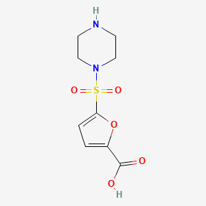 molecular formula C9H12N2O5S B13298438 5-(Piperazine-1-sulfonyl)furan-2-carboxylic acid 