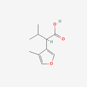 molecular formula C10H14O3 B13298462 3-Methyl-2-(4-methylfuran-3-yl)butanoic acid 