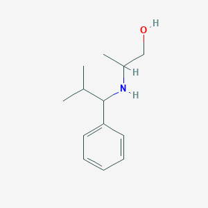 molecular formula C13H21NO B13298464 2-[(2-Methyl-1-phenylpropyl)amino]propan-1-ol 