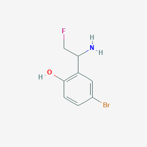 molecular formula C8H9BrFNO B13298518 2-(1-Amino-2-fluoroethyl)-4-bromophenol 