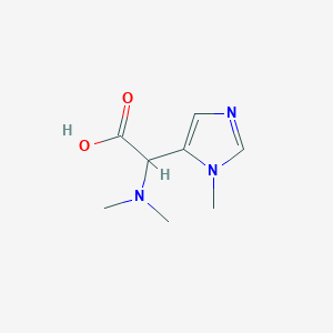 molecular formula C8H13N3O2 B13298521 2-(dimethylamino)-2-(1-methyl-1H-imidazol-5-yl)acetic acid 