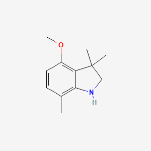 molecular formula C12H17NO B13298588 4-Methoxy-3,3,7-trimethyl-2,3-dihydro-1H-indole 