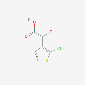 molecular formula C6H4ClFO2S B13298600 2-(2-Chlorothiophen-3-yl)-2-fluoroacetic acid 