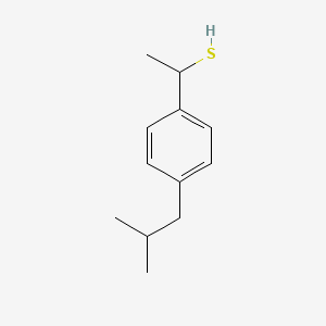 molecular formula C12H18S B13298602 1-[4-(2-Methylpropyl)phenyl]ethane-1-thiol 