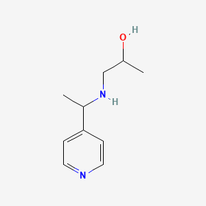 molecular formula C10H16N2O B13298608 1-{[1-(Pyridin-4-yl)ethyl]amino}propan-2-ol 