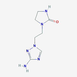 molecular formula C7H12N6O B13298612 1-[2-(3-Amino-1H-1,2,4-triazol-1-YL)ethyl]imidazolidin-2-one 