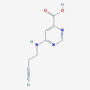 molecular formula C9H9N3O2 B13298635 6-[(But-3-yn-1-yl)amino]pyrimidine-4-carboxylic acid 