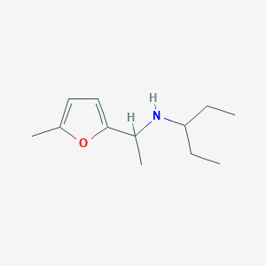 molecular formula C12H21NO B13298718 [1-(5-Methylfuran-2-YL)ethyl](pentan-3-YL)amine 